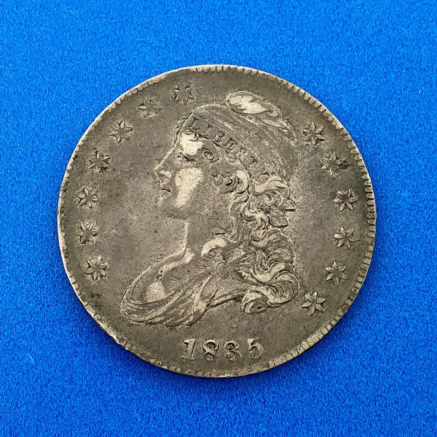 1835 Capped Bust Silver Half Dollar Lettered Edge Better Early Philadelphia Coin