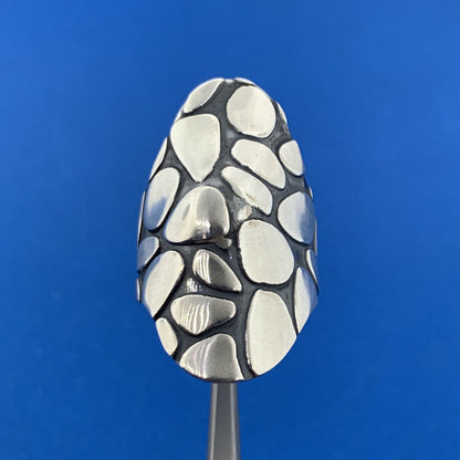 Vintage Taxco Mexico ATI Sterling Silver 925 Modernist Statement Dome Ring