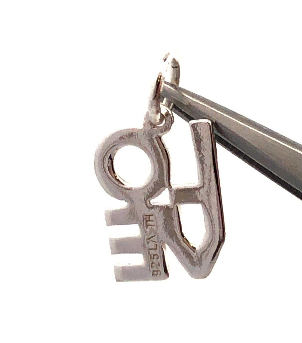 Designer LA TH 925 Sterling Silver Block Letters LOVE Word Charm Pendant