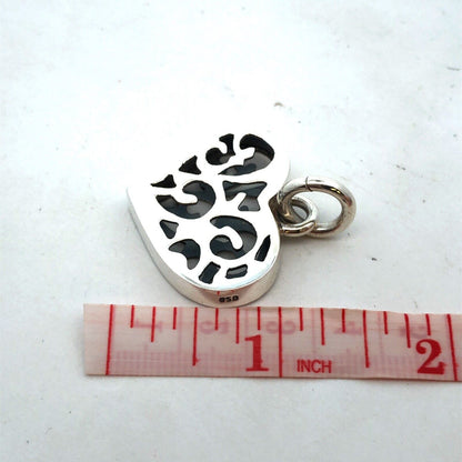 925 Sterling Silver Cut Out 3D Modernist Heart Pendant
