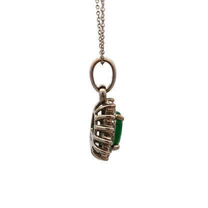 Designer DJoy 925 Sterling Silver Oval Zambian Emerald Topaz Pendant Necklace