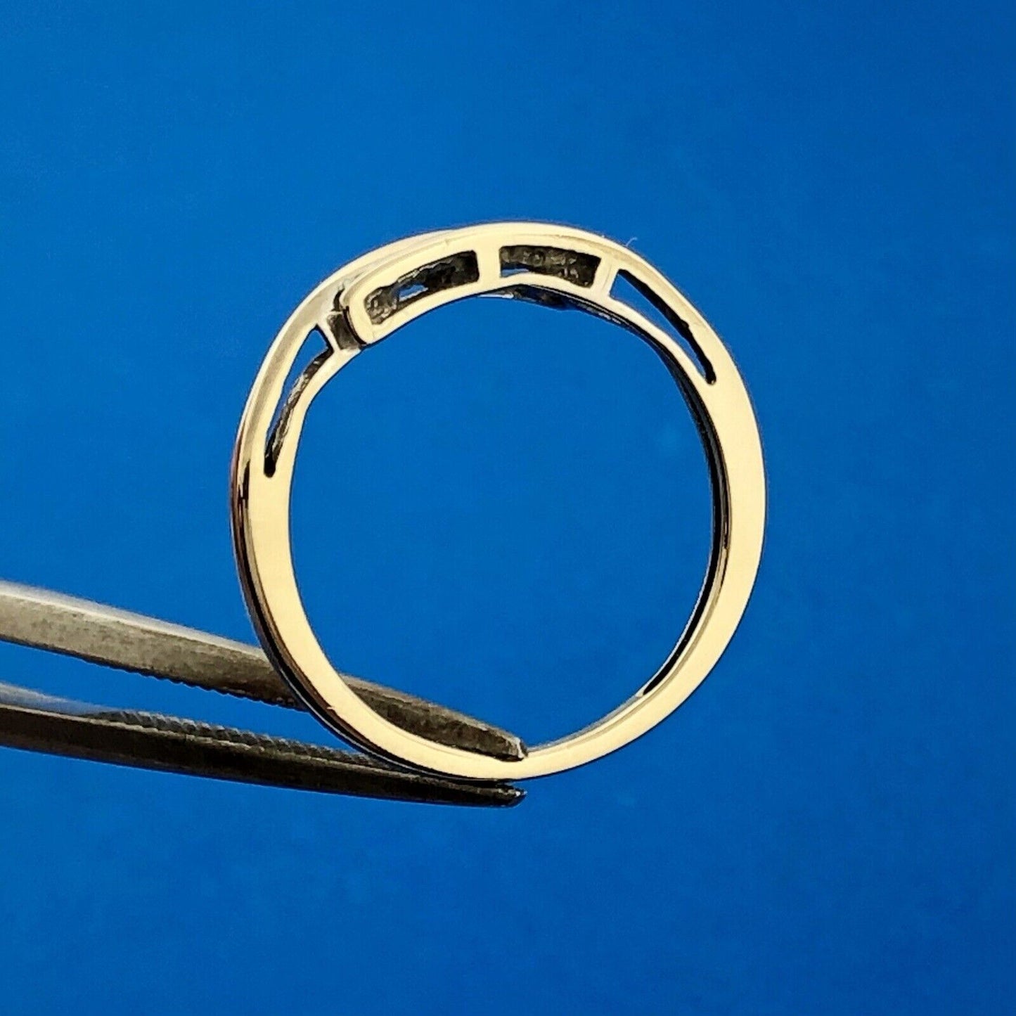 Contemporary 10K White Gold Channel Set 5 Diamond Eternity Anniversary Band Ring