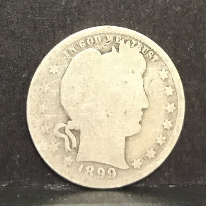 1899 P Silver Barber Quarter Better Key Date Philadelphia Coin Rare Scarce