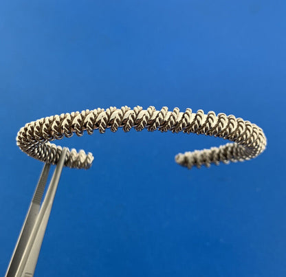 925 Sterling Silver Wire Wrapped Open Statement Cuff Bracelet