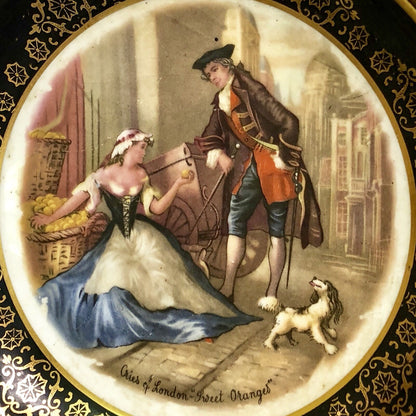 Vintage Regency Bone China England "Sweet Oranges" Brass Encased Wall Plate