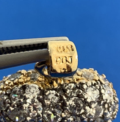 Designer DBJ 925 Sterling Silver Vermeil Cubic Zirconia Cluster Heart Pendant