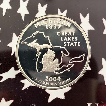 2004 S United States Mint 50 State Quarters 5 Coin Silver Proof Set OMP/COA