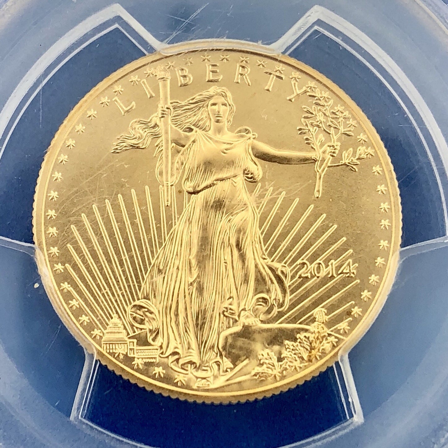 2014 $25 Gold 1/2 OZ PCGS MS70 First Strike Gold American Eagle Rare Label