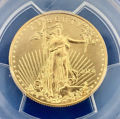 2014 $25 Gold 1/2 OZ PCGS MS70 First Strike Gold American Eagle Rare Label