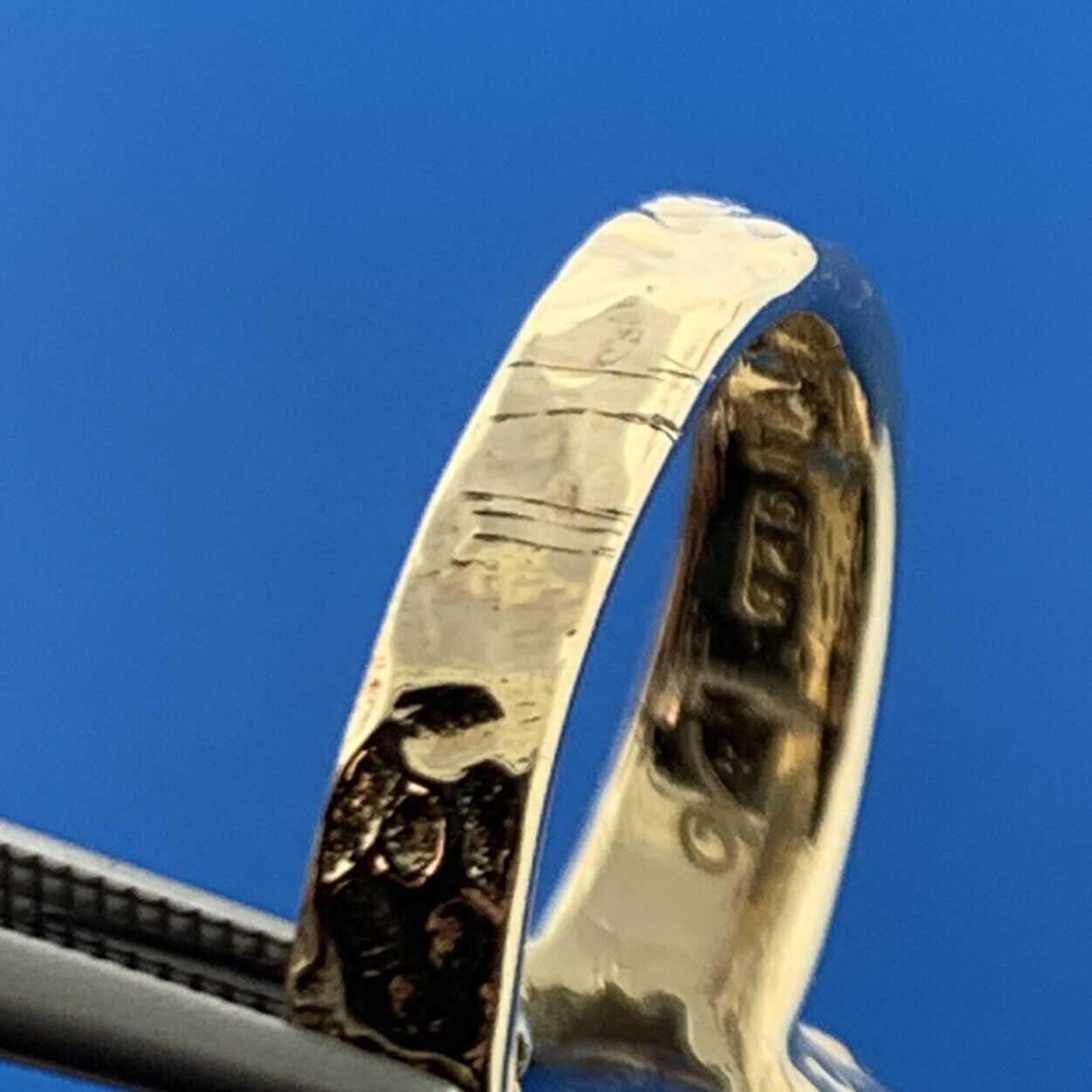 Veronese Italy Vermeil Sterling Silver Blue Topaz Solitaire Statement Ring