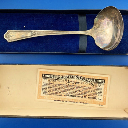 Yourex Associated Silver Seal RCCO Bouquet Plated Soup Sauce Ladle Original Box