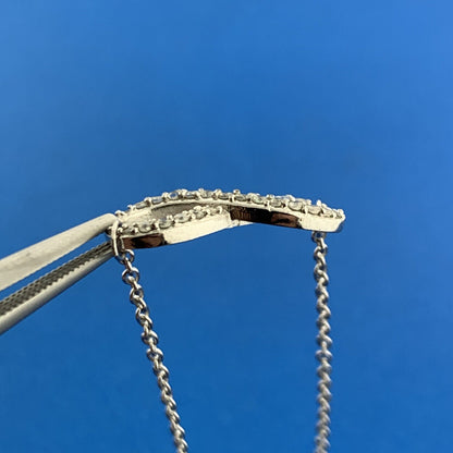 Stunning Sterling Silver 925 Round Cut Sparkling CZ Infinity 17" Chain Necklace