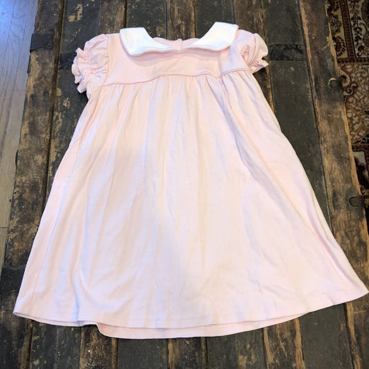 The Beaufort Bonnet Company 100% Cotton Pink White Collared Size 7 Girls Dress