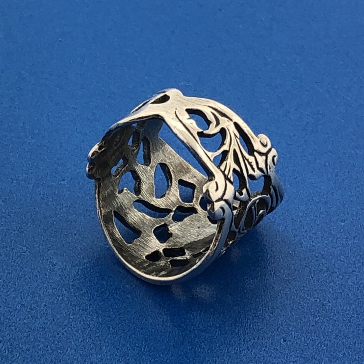 Stunning Sterling Silver 925 Sparkling CZ Openwork Floral Vine Ring Size 5.5