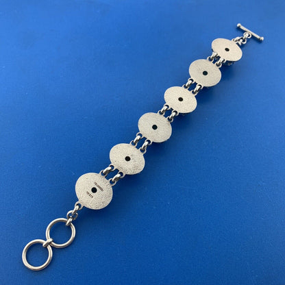 BA Suarti 925 Sterling Silver Aventurine Mother Of Pearl Cabochon Panel Bracelet