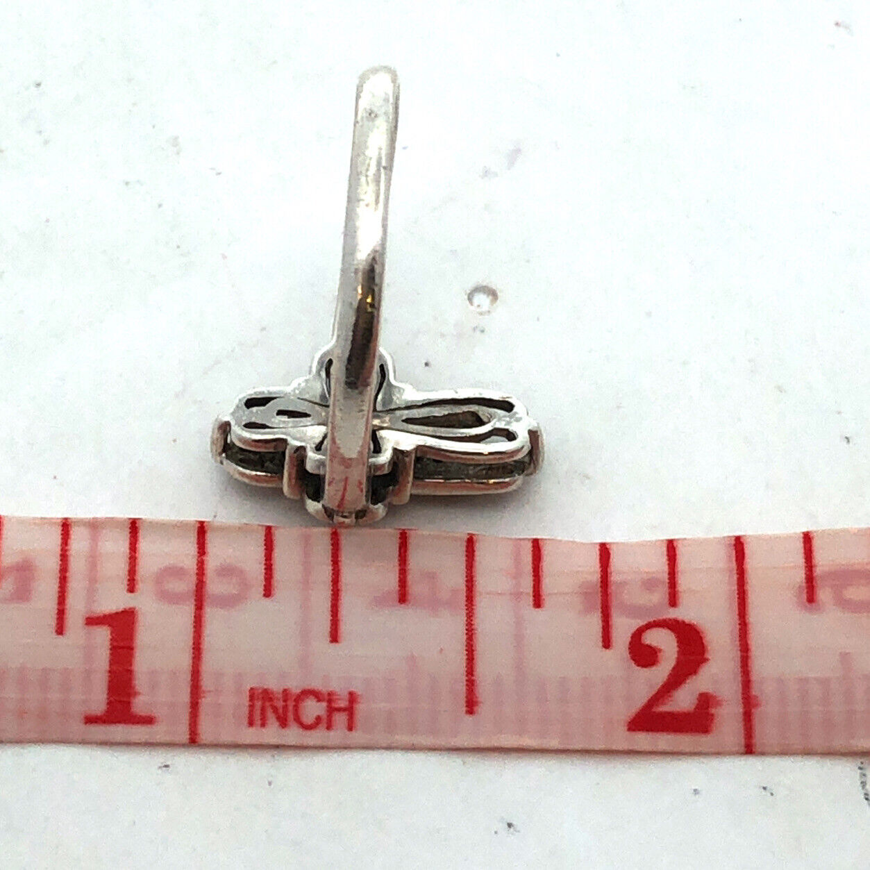 Designer ASHI 925 Sterling Silver Round Diamond Cross Ring