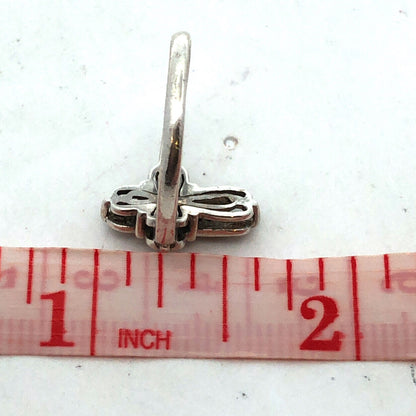 Designer ASHI 925 Sterling Silver Round Diamond Cross Ring