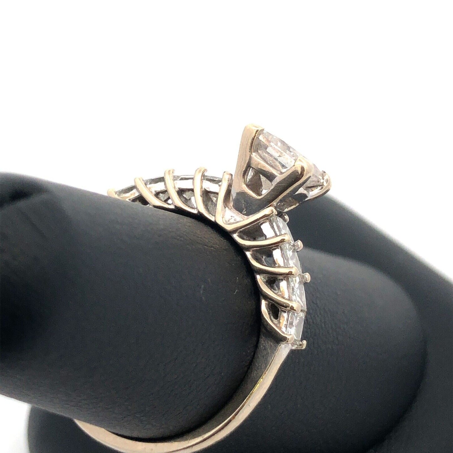 Designer 14K White Gold Princess Diamond Solitaire W/Accents Two Ring Bridal Set