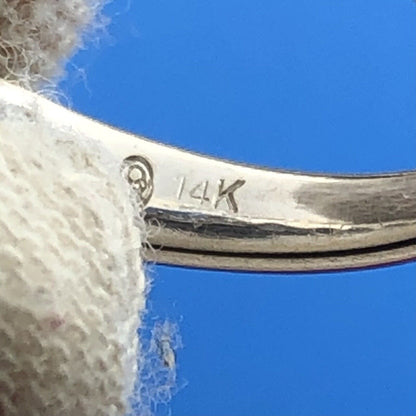 14K White Gold Round Solitaire Diamond Halo Band Accented Bridal Two Ring Set