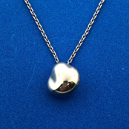 Tiffany & Co Elsa Peretti 925 Sterling Silver Nugget Bean Pendant Necklace