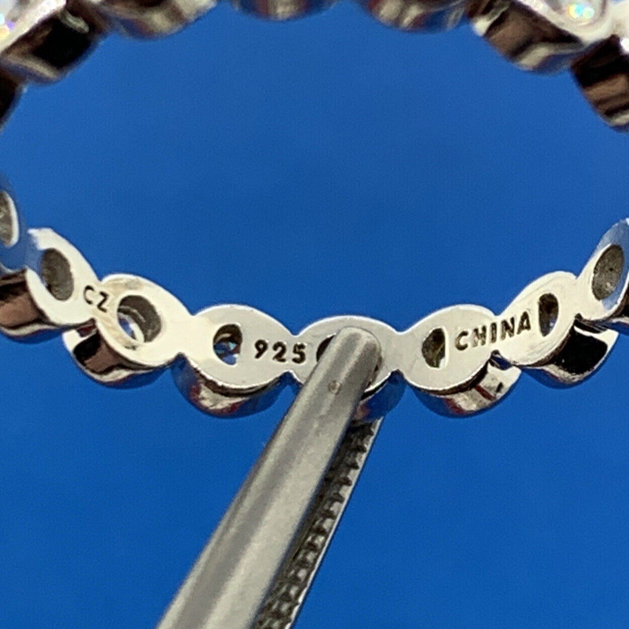 Stackable Sterling Silver .925 Round Cubic Zirconia Eternity Bridal Size 8 Ring