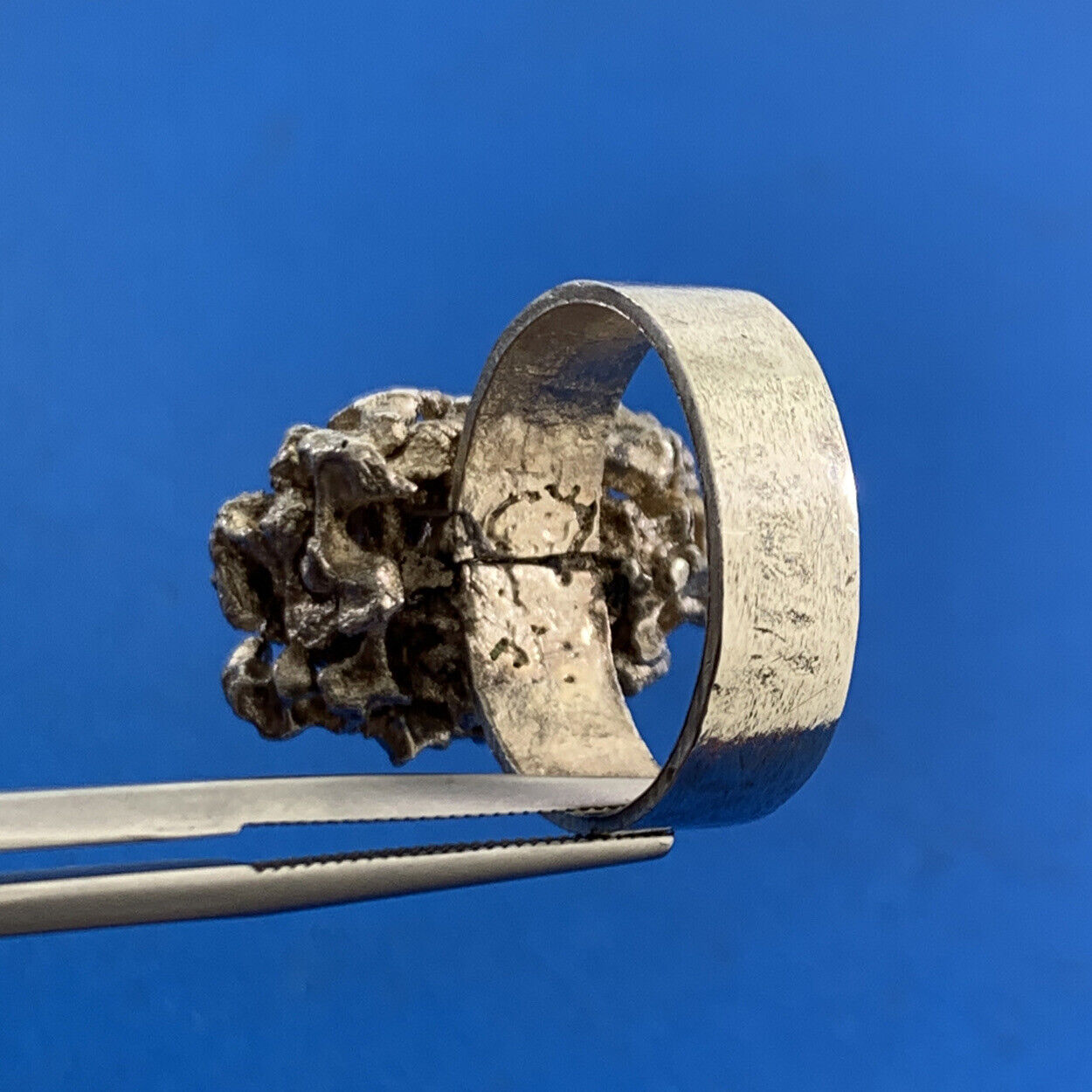 Artisan 925 Sterling Silver Free Form Modernist Nugget Ring