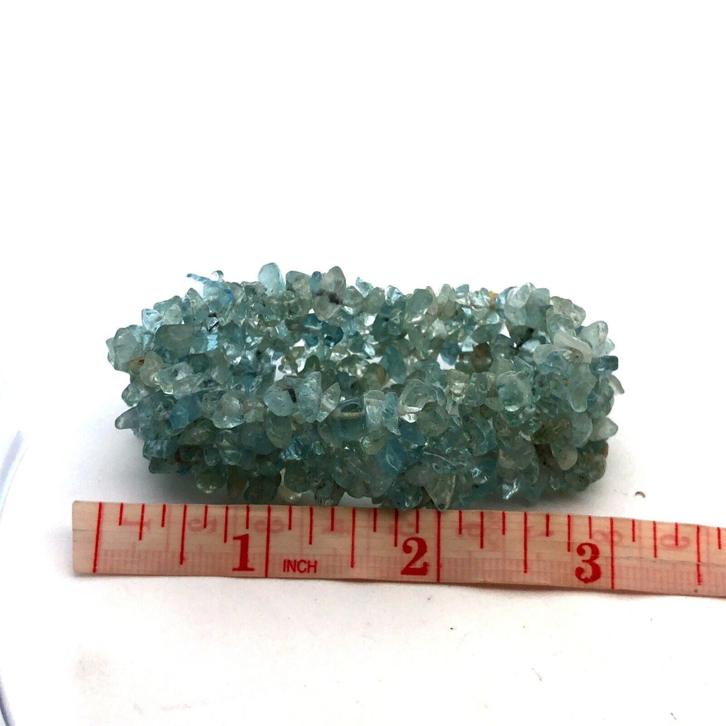 Estate Aquamarine Beaded Protective Communication Healing Stretchable Bracelet