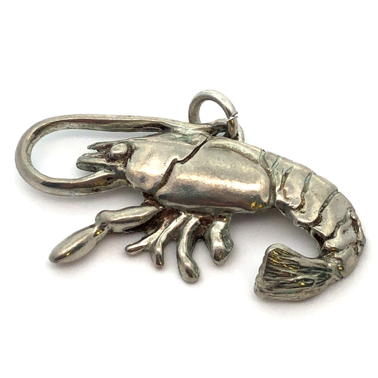 Designer Maurice Milleur Pewter Louisiana Collection Shrimp Charm Pendant