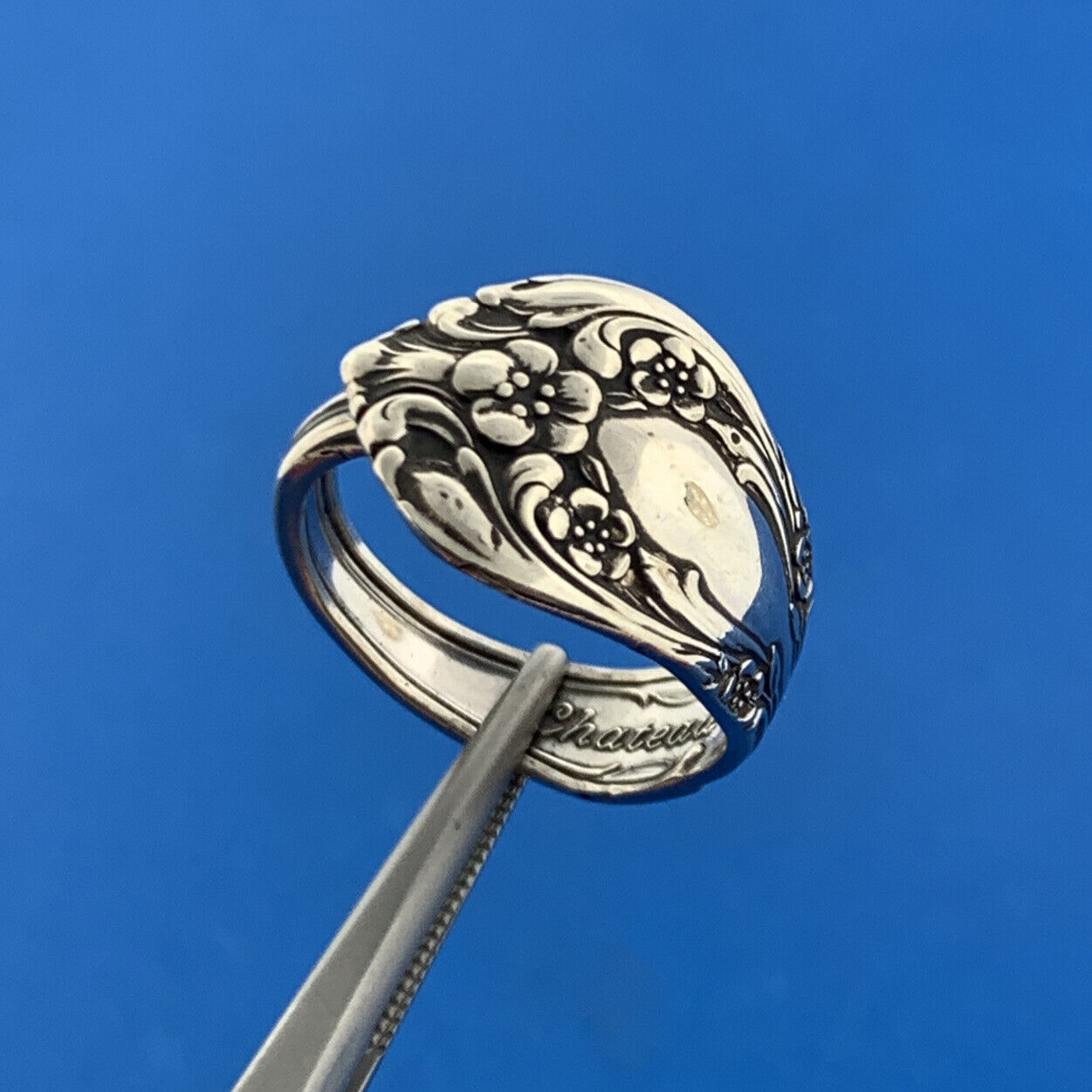 Alvin Chateau Rose 925 Sterling Silver Bypass Expandable Adjustable Spoon Ring