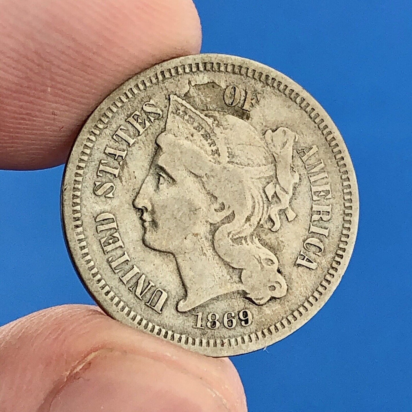 1869 P Nickel Three Cent Piece 3c Better Key Rare Scarce Philadelphia Coin