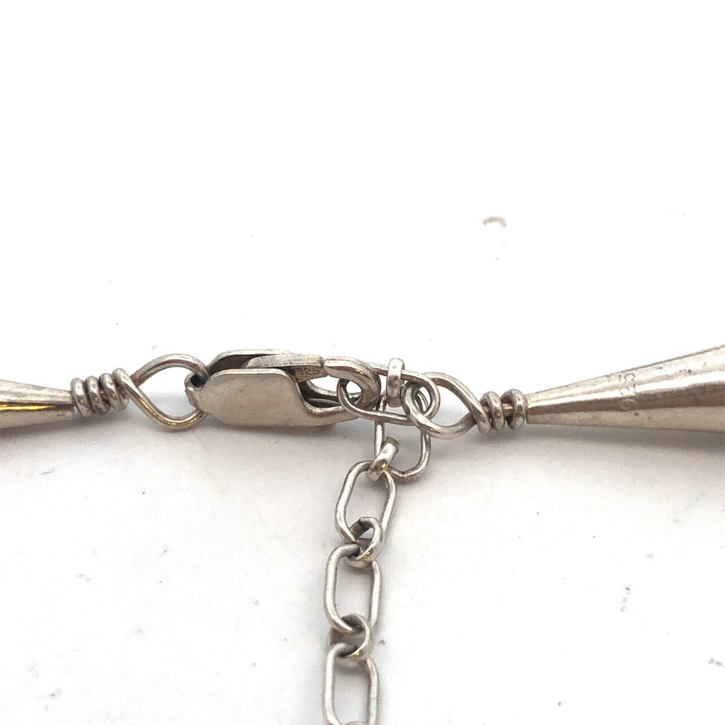 Native American Carolyn Pollack 925 Sterling Silver Turquoise Beaded Necklace