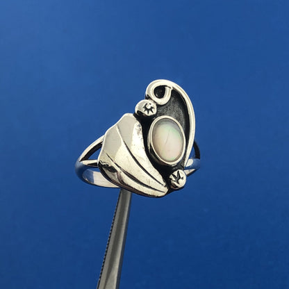 Designer GPA Sterling Silver 925 Mother of Pearl Nautical Shell Ring Size 7.25