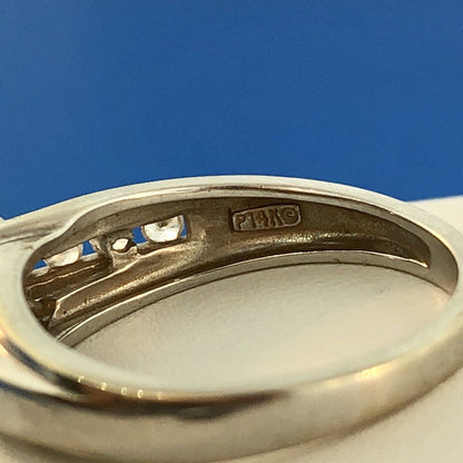 14K White Gold Diamonique Cubic Zirconia Oval Solitaire Accents Engagement Ring