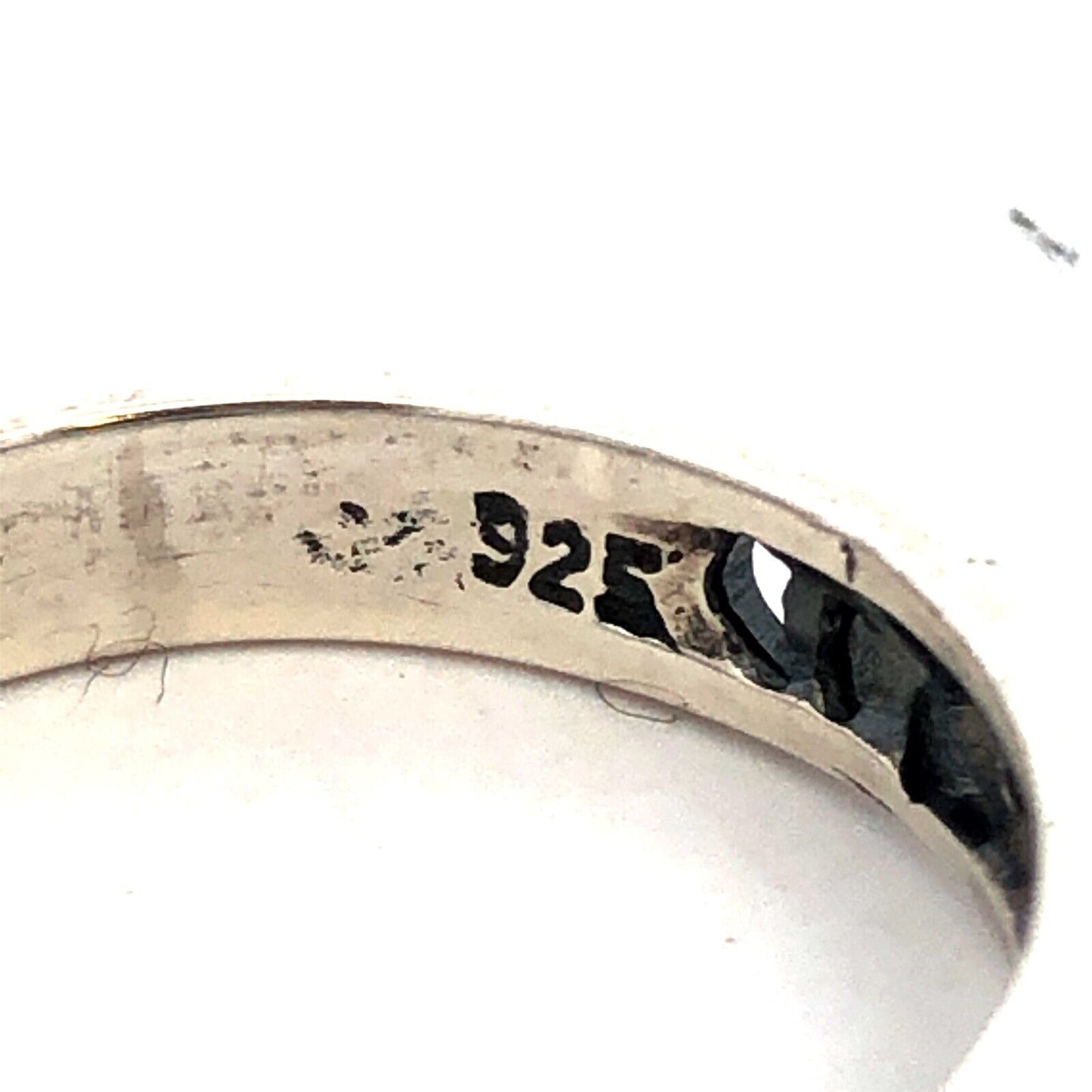 925 Sterling Silver Round Blue Cubic Zirconia CZ Open Work Band Size 6 Ring