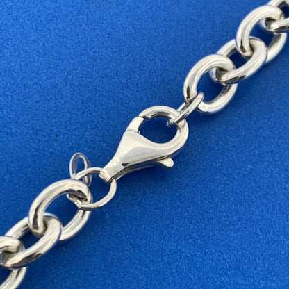 Stunning Sterling Silver 925 Oval & Circle Link Chain 18" Necklace