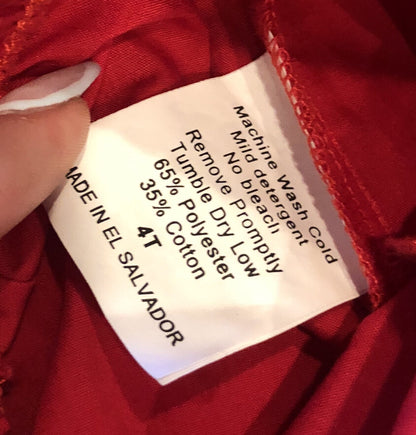 Cecil & Lou Girls 4th of July America Cotton White Shirt Red Pants Size 4T Set