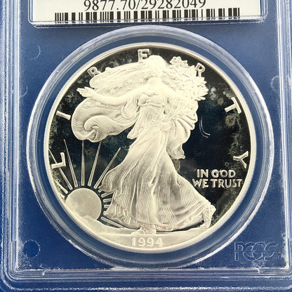 1994 P Proof Silver Eagle 999 Fine Silver PCGS PR70 DCAM Deep Cameo