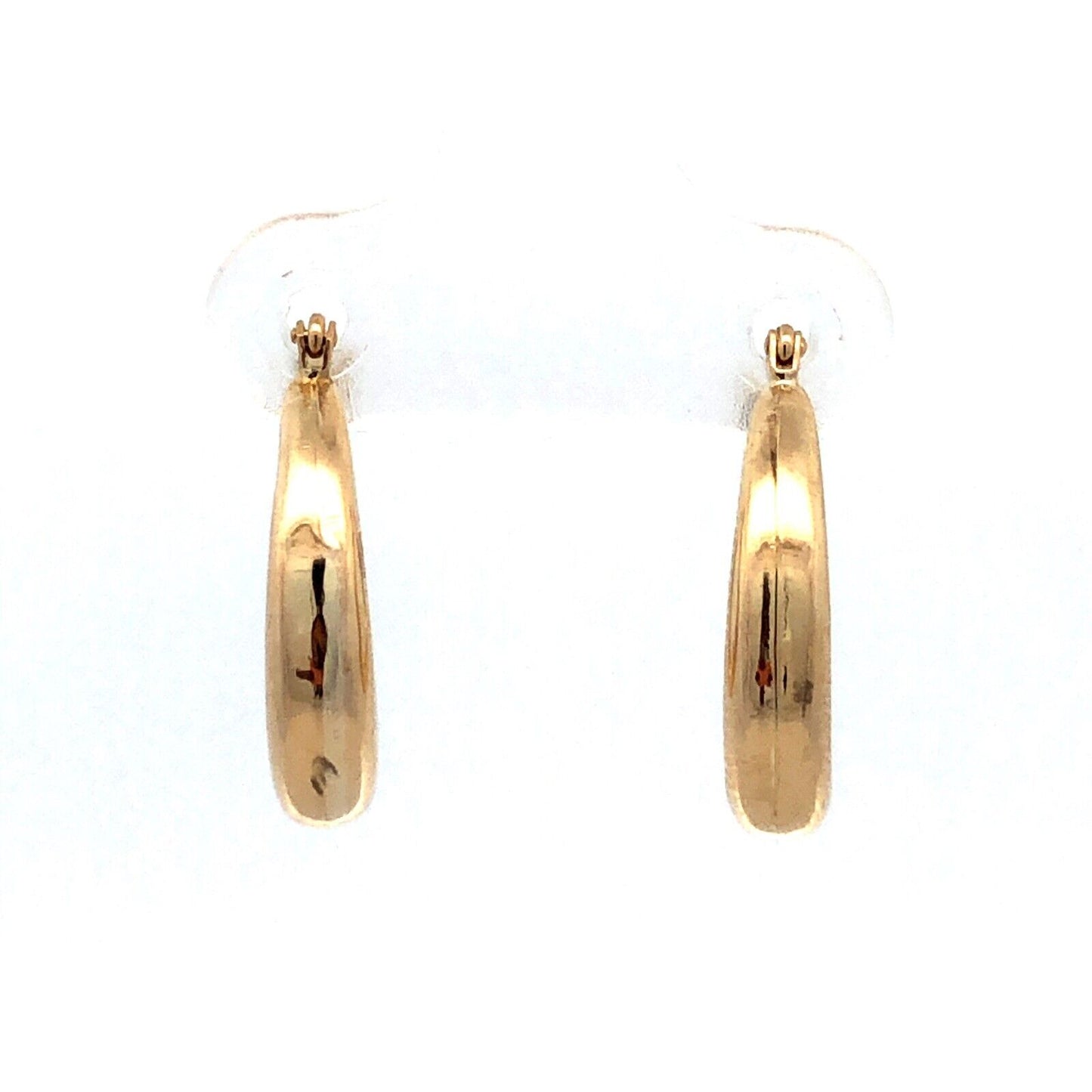 Designer ZZ 14K Yellow Gold Round Puffy Polished Huggie Hoop Earrings