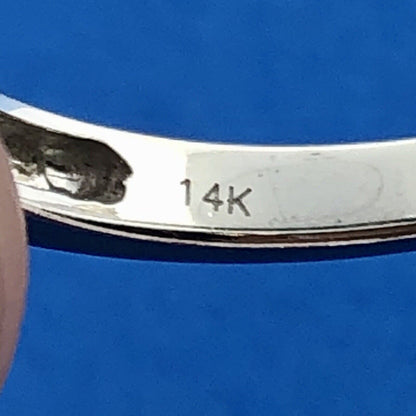 14k White Gold Ring Invisible Set Princess Diamonds Round Diamond Accents