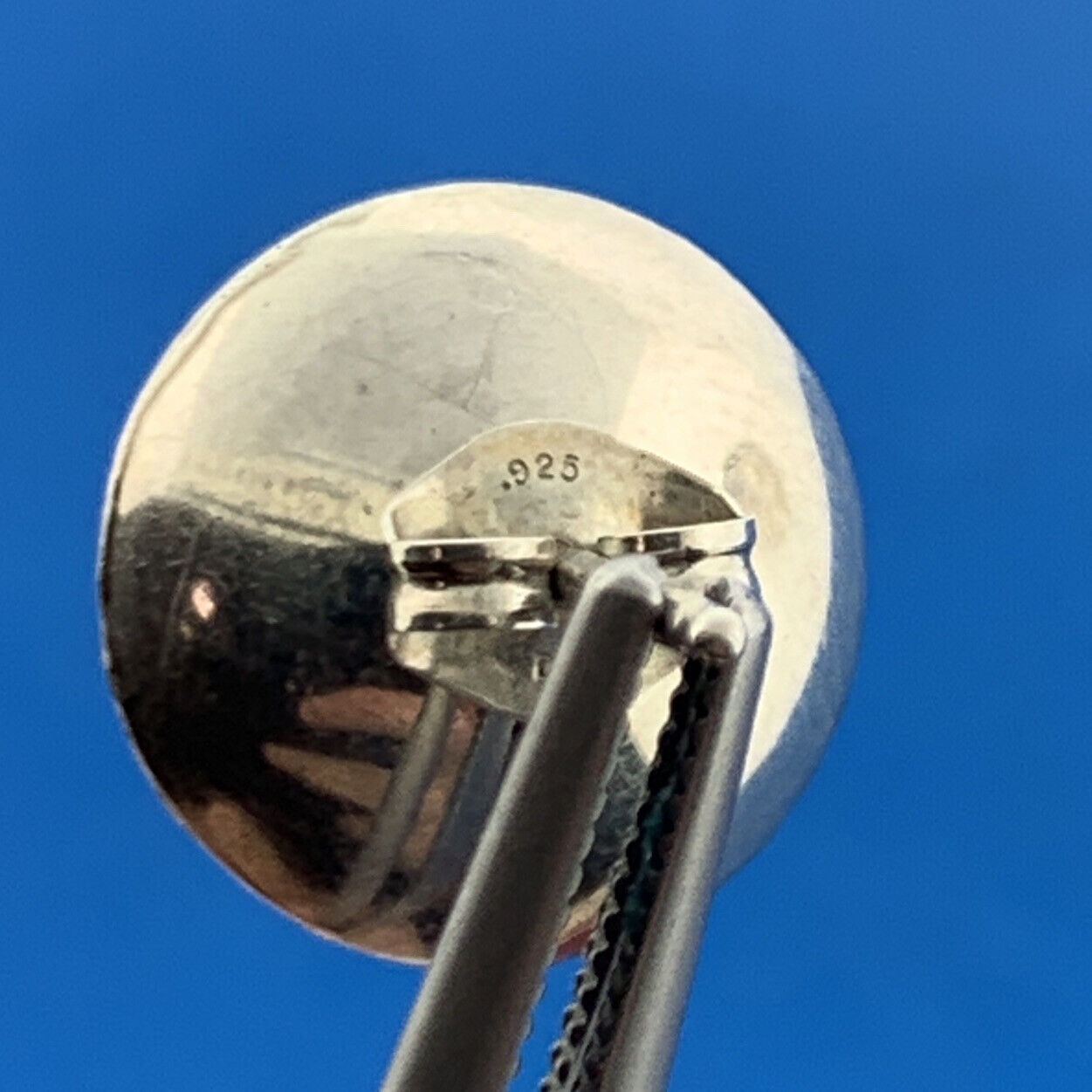 Estate 925 Sterling Silver Modernist Polished 3D Button Disc Stud Earrings