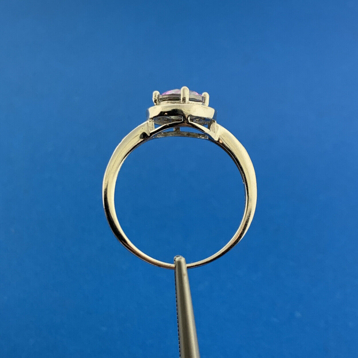 Designer Sterling Silver Mystic Topaz Cubic Zirconia Halo Cocktail Ring