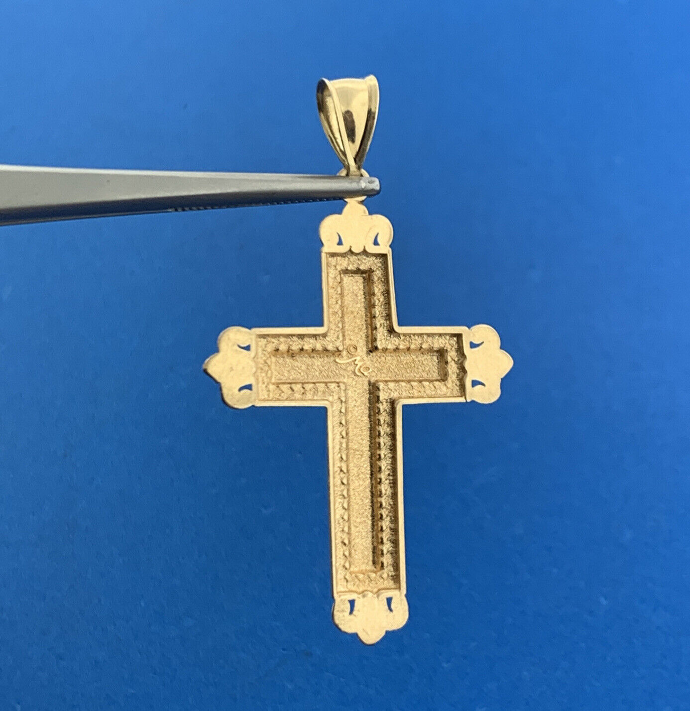 Michael Anthony MA 14K Yellow White Gold 3D Crucifix Cross Religious Pendant