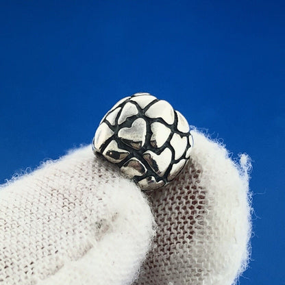 Authentic PANDORA Charm Sterling Lotsa Love Puffy Hearts Round 790174 Retired