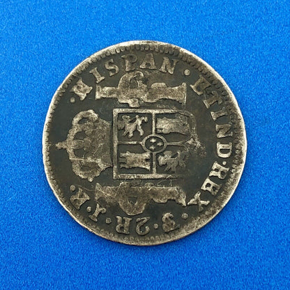 1776 Bolivia Silver 2 Reales Carlos III Potosi Mint JR Colonial Milled Coinage