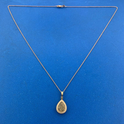 LeVian 14K Rose Gold Chocolate Vanilla Diamond Teardrop Pendant Necklace