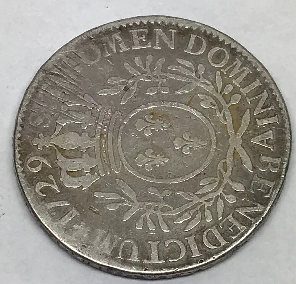 1729 A France Louis XV One Ecu Paris Mint Silver Crown