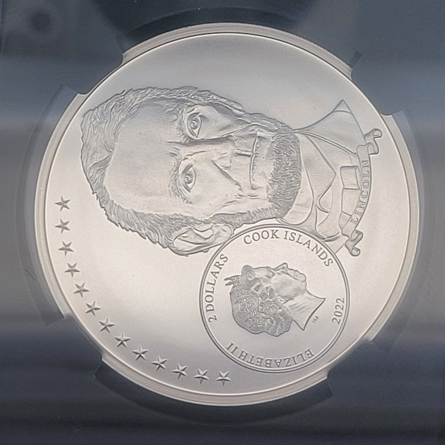 2022 $2 Cook Islands NGC MS70 1/2oz .999 Silver Life of Lincoln Friendship Coin