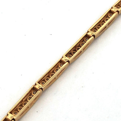Designer 14K Yellow Gold Diamonique Cubic Zirconia CZ Statement Tennis Bracelet