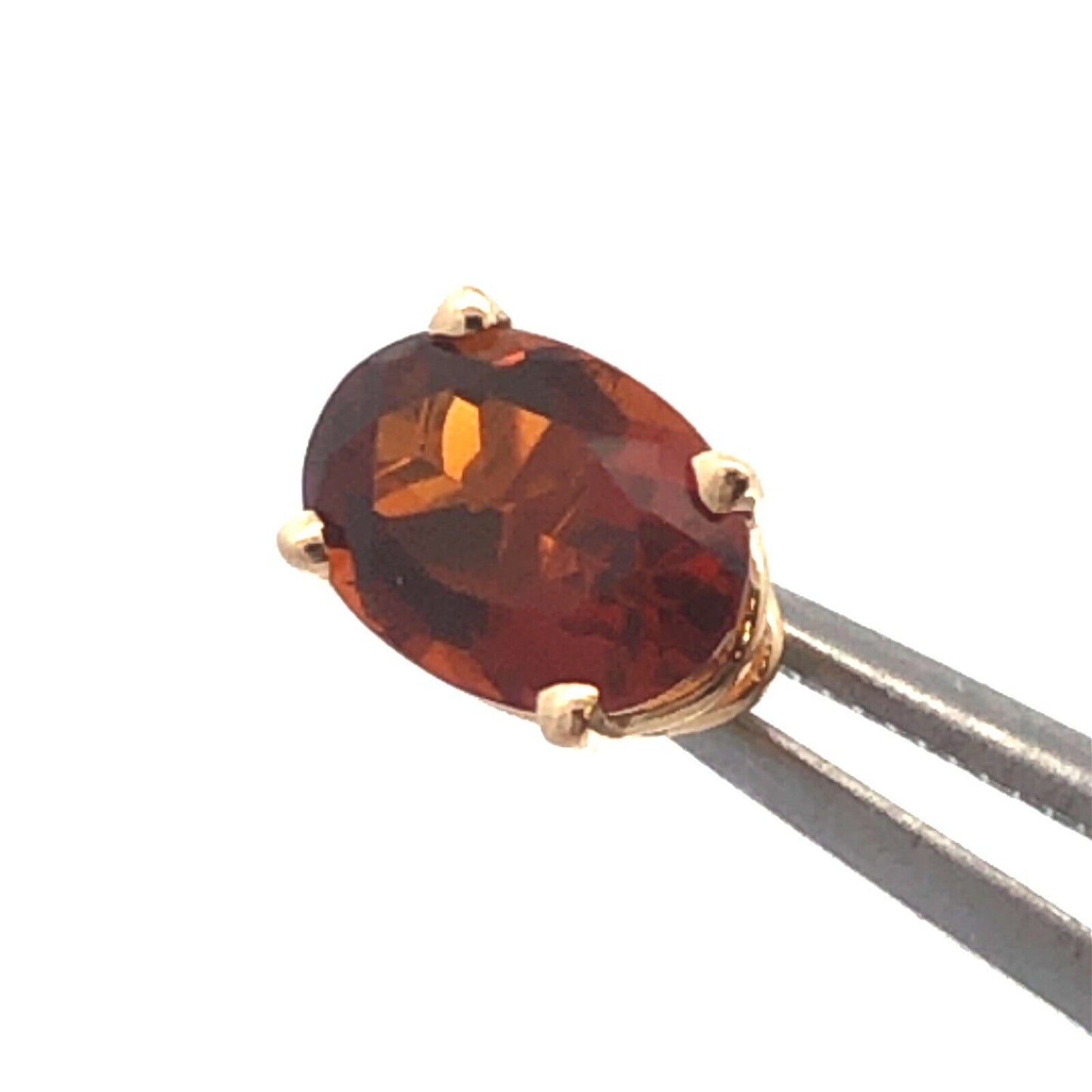 14K Yellow Gold Oval Citrine Solitaire November Anniversary Stud Earrings