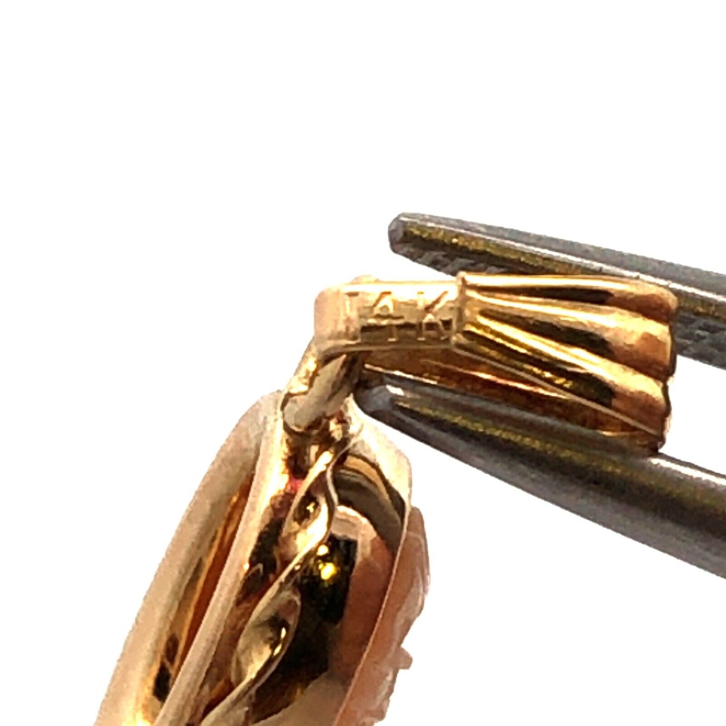 Vintage 14K Yellow Gold Oval Cameo Bust Petite Pendant